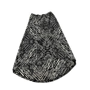 Travelers by Chico's Women's Black White Diamond Ribbed Elastic Waist Skirt 1
